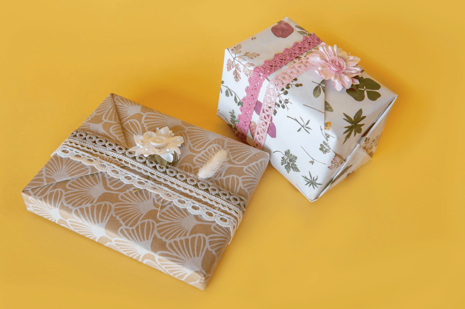 6 Rouleaux De Ruban Floral Avec Fil De Fer - 5.5 M X 6.3 Cm, Motifs Pastel - Pour Décoration, Mariage, Pâques